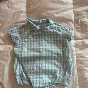 Smockingbird baby Checkered Button Down bubble